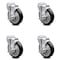 Service Caster 5 Inch Black Polyurethane Wheel Swivel Bolt Hole Caster Set with Brake SCC SCC-BH20S514-PPUB-BLK-TLB-4 - alternate 1